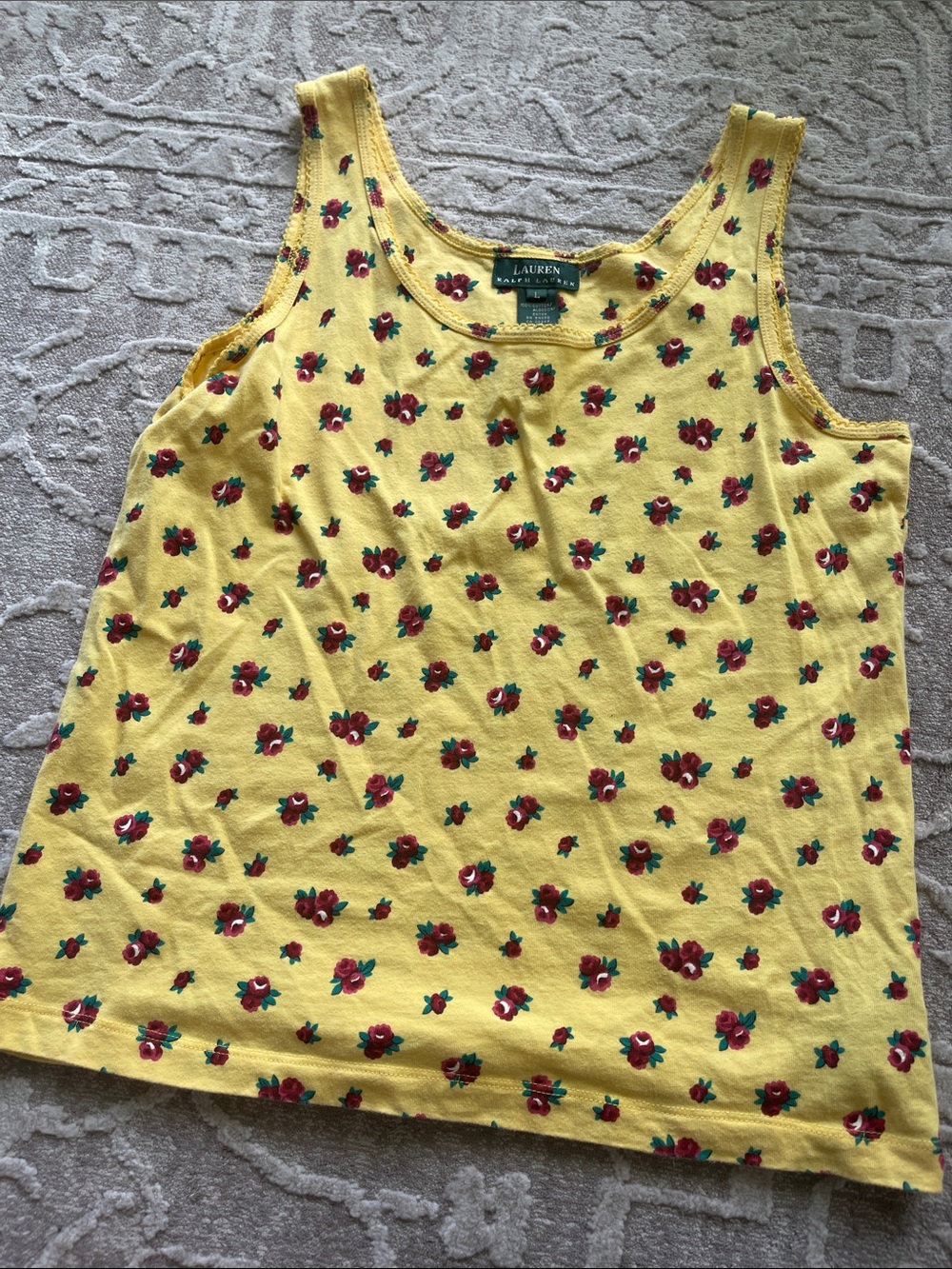 Lauren Ralph Lauren Yellow Red Floral Tank